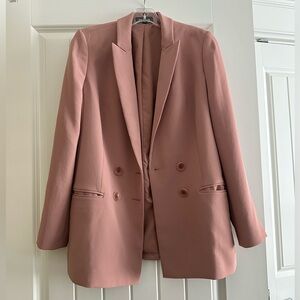 Dusty rose pink double breasted blazer